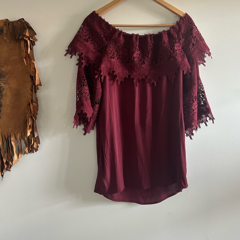 Shyanne Women's Lace Trim Peasant Western Festival Dress Small - Picture 4 of 4
